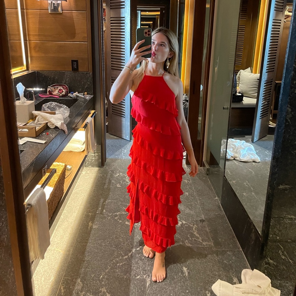 Red asos maxi dress